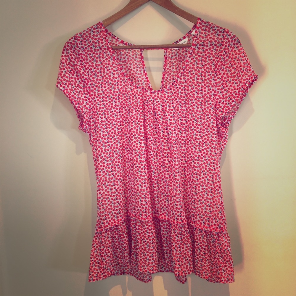 Reitmans cherry print blouse